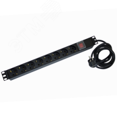 Блок распределения питания 19 16А/250В, 8 розеток (Schuko) СУПР PDU 8 розеток (Shuko)