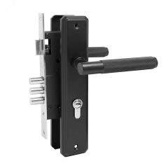 Замок врезной БУЛАТ ЗВ4-3.70.02.02 ФЕРОНА черный  5 перф.кл. с/руч ПТК 15004