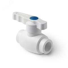 Кран шаровой 75 мм полипропиленовый (Белый) PRO AQUA PA40020
