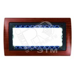 Рамка с суппортом на 8 узких модулей, S82C, вишня - графит Simon 82885-61