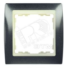 Рамка на 4 поста, S82, серый гранит - сл.кость Simon 82744-60