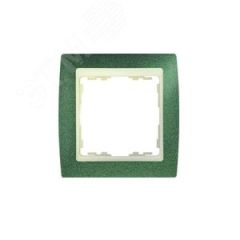 Рамка на 4 поста, S82, зеленая текстура - сл.кость Simon 82744-65