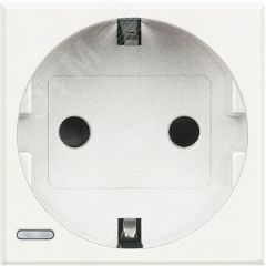 Axolute Розетка силовая 2К+З 10/16А 250В с боковыми заземляющими контактами Schuko белая немецкий стандарт LEGRAND HD4141
