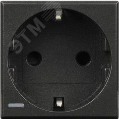 Axolute Розетка 2К+З 10/16 А 250 В боковые заземляющие контакты Schuko антрацит немецкий стандарт LEGRAND HS4141