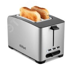 Тостер KT-6202, мощность 850 Вт, цвет черно-серебристый, KITFORT КТ-6202