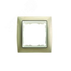 Рамка на 2 поста, S82, шампань матовая - сл.кость Simon 82724-34