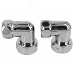 Комплект соединений для полотенцесушителя угловой гайка/гайка 1'х3/4' черный матовый ДВИН 4627201605078