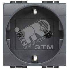 LivingLight Розетка силовая 2К+З с автоматическими клеммами антрацит BTicino L4141AN