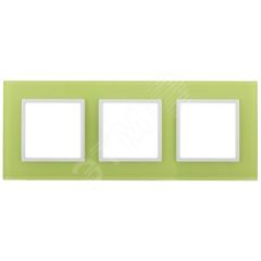 Рамка на 3 поста, стекло, Эра Elegance, лайм+бел, 14-5103-26 ЭРА Б0034516