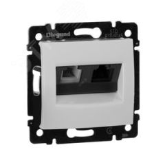 VALENA Розетка телефон/компьютер RJ11+RJ45 в рамку категория 5е белая Daccord/Legrand 770080