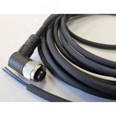 Кабель M12, 4A, гнездовой, 5000 мм, прямой, полиуретан, черный, свободный конец СТЭЗ 185210805