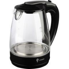Чайник электрический LE-1514 на 1,7 л, материал стекло, пластик, цвет черный Leonord 107166