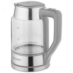 Чайник стеклянный E-206 на 1.7 л, цвет серый Energy ВиК 164146