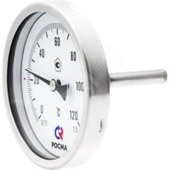 Термометр биметаллический коррозионностойкий осевой БТ-51.220 0-250С 1/2' длина штока 250мм кл.1.5 РОСМА 00000002703