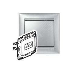 VALENA Розетка двойная компьютерная RJ45 UTP алюминий LEGRAND 770243