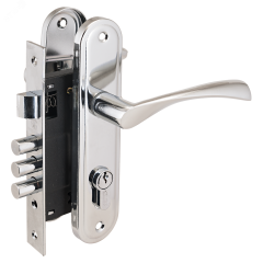 Замок врезной цилиндровый с ручками для деревянных дверей, АЛЛЮР 103/3-61А(1203) CP хром ПТК 6799