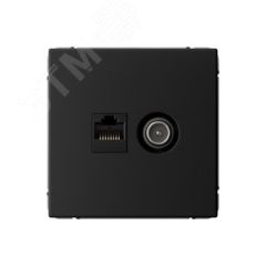 ARTGALLERY розетка двойная ТВ + компьютерная RJ45, кат. 5Е, карбон SE (Systeme) GAL001089