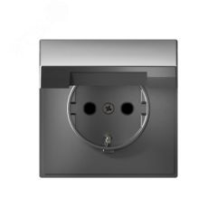 ARTGALLERY розетка с заземл. со шторк. с крышкой, 16А, IP20, механизм, сталь SE (Systeme) GAL000946