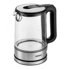 Чайник KT-6128, Объем 1,7 л, Мощность 1850-2200 Вт, Материал колбы стекло KITFORT КТ-6128