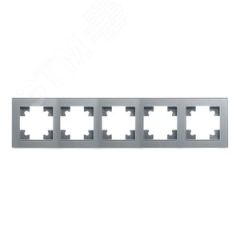 Рамка горизонтальная 5-местная, серия Катрин, серебро STEKKER GFR00-7005-03