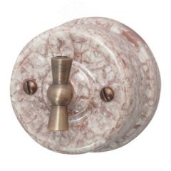 Выключатель Лизетта 1кл. проходной, керамика, цвет мрамор Бирони B1-201-09