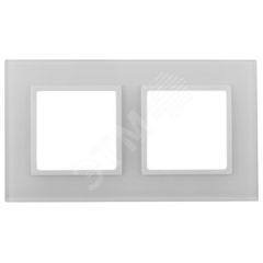 Рамка на 2 поста, стекло, Эра Elegance, белый+бел, 14-5102-01 ЭРА Б0034488