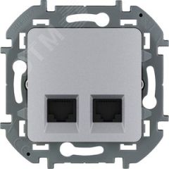 Двойная розетка RJ 45 категория 6 UTP INSPIRIA алюминий Daccord/Legrand 673842