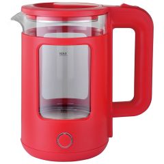 Чайник стеклянный E-256 на 1.5 л, цвет красный Energy ВиК 164152