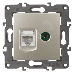 Розетка RJ45+TV, Эра Elegance, шампань, 14-3110-04 ЭРА Б0034317