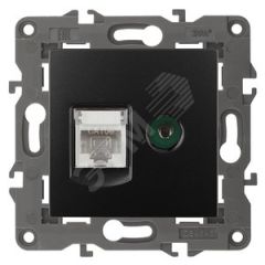 Розетка RJ45+TV, Эра Elegance, антрацит, 14-3110-05 ЭРА Б0034318
