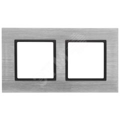 Рамка на 2 поста, металл, Эра Elegance, сталь+антр, 14-5202-41 ЭРА Б0034551