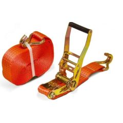 Ремень шириной 50мм, с храповиком и крюками, состоящий из 2-х частей, длиной 9,5м и 0,5м для закрепления груза при перемещении до 8т методом в обхват  КМП 00-00005089