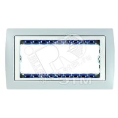 Рамка с суппортом на 8 узких модулей, S82C, серый - белый Simon 82681-33