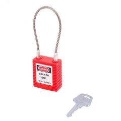 Замок безопасности навесной с тросом BD-G41 Red ПТК 10267