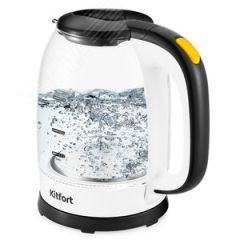 Чайник KT-6192, объем 1,7 л, мощность 2200 Вт,  цвет черно-белый, материал корпуса стекло KITFORT КТ-6192