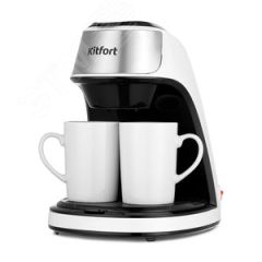 Кофеварка KT-7407, объем 125 мл, мощность 450 Вт, цвет черно-белый KITFORT КТ-7407