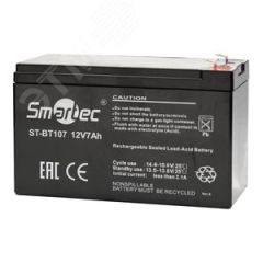 Аккумулятор 12 В, 7 Ач Smartec ST-BT107