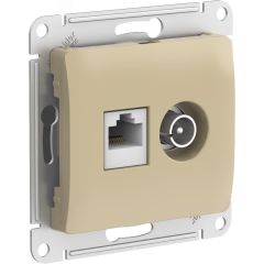 GLOSSA РОЗЕТКА двойная ТВ + компьютерная RJ45, кат. 5Е, ТИТАН SE (Systeme) GSL000489
