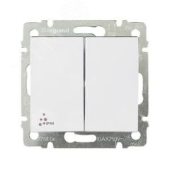 VALENA Переключатель двухклавишный на 2 направления IP44 белый Daccord/Legrand 770098