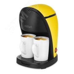 Кофеварка KT-7188-3, объем 0,3 л, мощность 450 Вт, цвет черно-желтый KITFORT КТ-7188-3