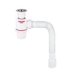 Сифон NEO AIR для раковины с выпуском 1'1/4 х 40 мм с гофротрубой L800 мм 40 х 40/50 мм WIRQUIN 30987079