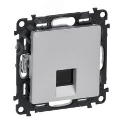 Valena LIFE Розетка информационная RJ45 категория 5е UTP с лицевой панелью алюминий LEGRAND 753640