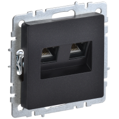 BRITE Розетка компьютерная двойная RJ45 кат.5E РК10-2-БрЧ черный IEK