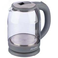 Чайник электрический стеклянный MA-154 на 1.8 л, цвет серый Матрена 105228