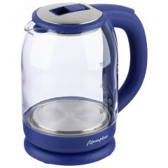 Чайник электрический стеклянный MA-154 на 1.8 л, цвет синий Матрена 105229
