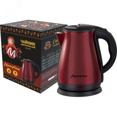 Чайник электрический стальной MA-003 на 1.8 л, цвет красный Матрена 007357