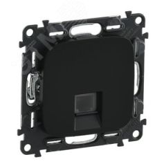 Valena ALLURE Розетка телефонная RJ11 с лицевой панелью антрацит LEGRAND 753948