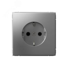 ARTGALLERY розетка с заземлением со шторками, 16А, механизм, сталь SE (Systeme) GAL000945