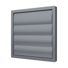 Решетка приточно-вытяжная с гравитационными жалюзи 242х242 с фланцем D200, из ABS пластика, цвет Серый ERA 2424К20Ф сер