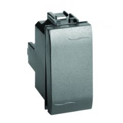 Двухполюсный выключатель, черный, 1мод.